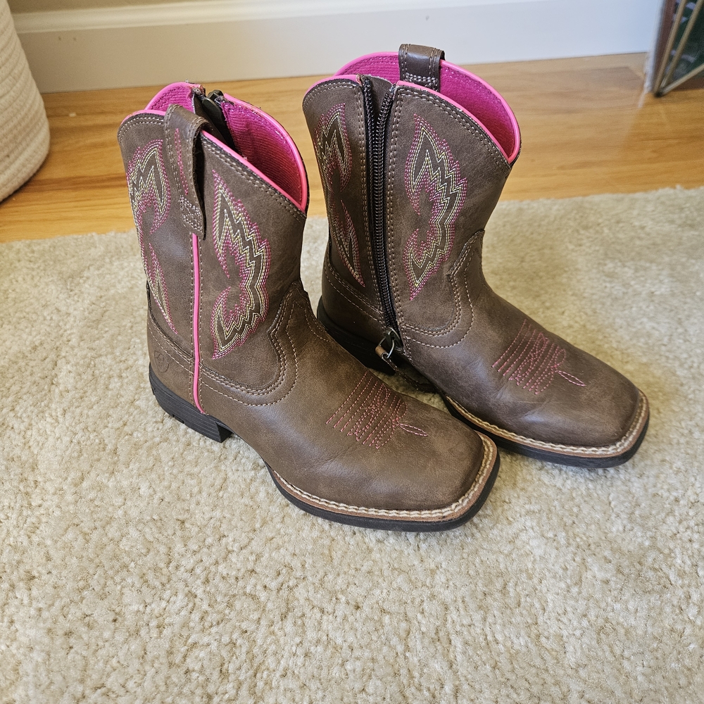 Ariat Kids Brown and Pink Boots